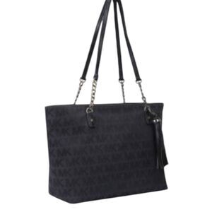 MICHAEL KORS Jet Set Monogram Canvas Chain Tote